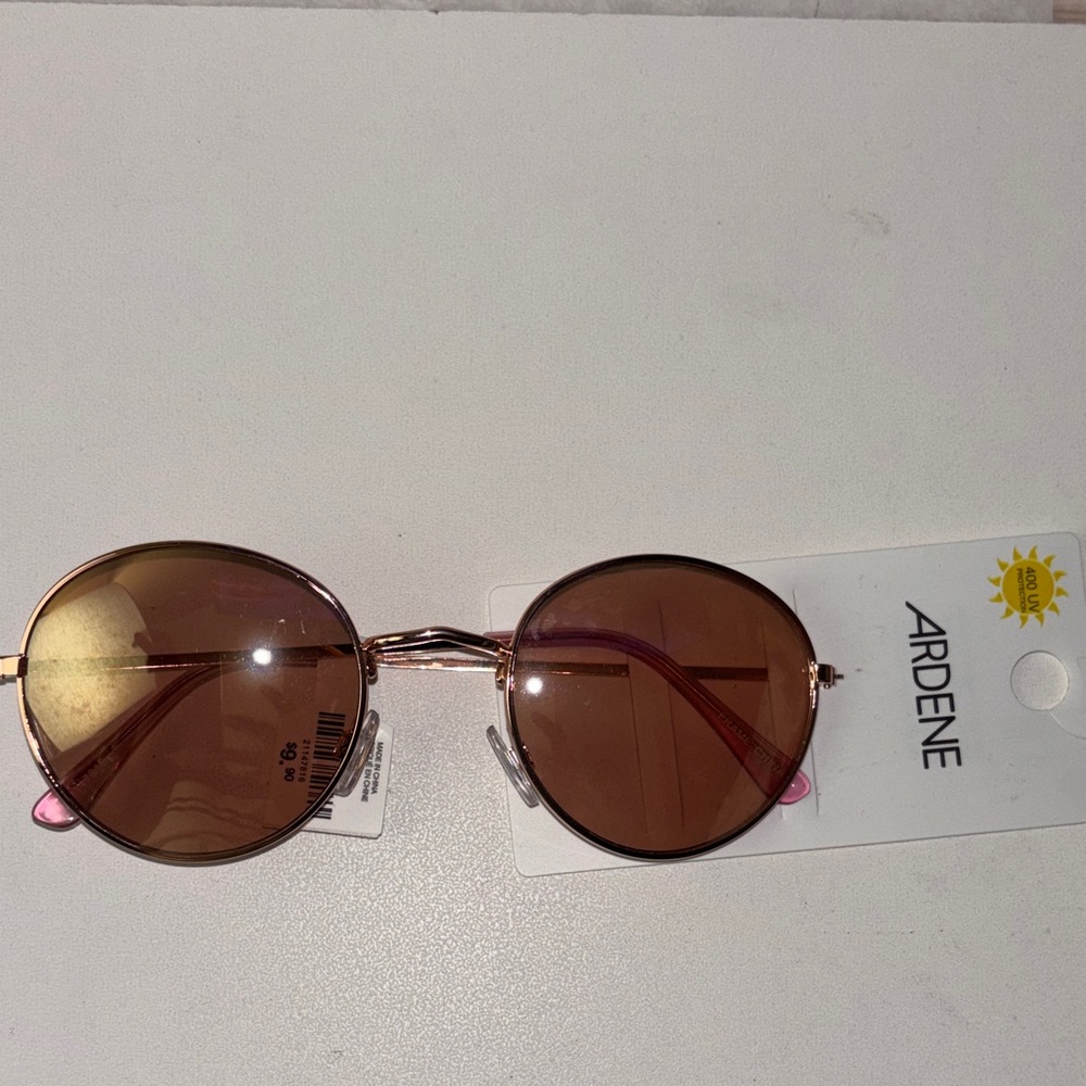 Ardene Round Sunglasses in Rose Gold with Brown Lenses